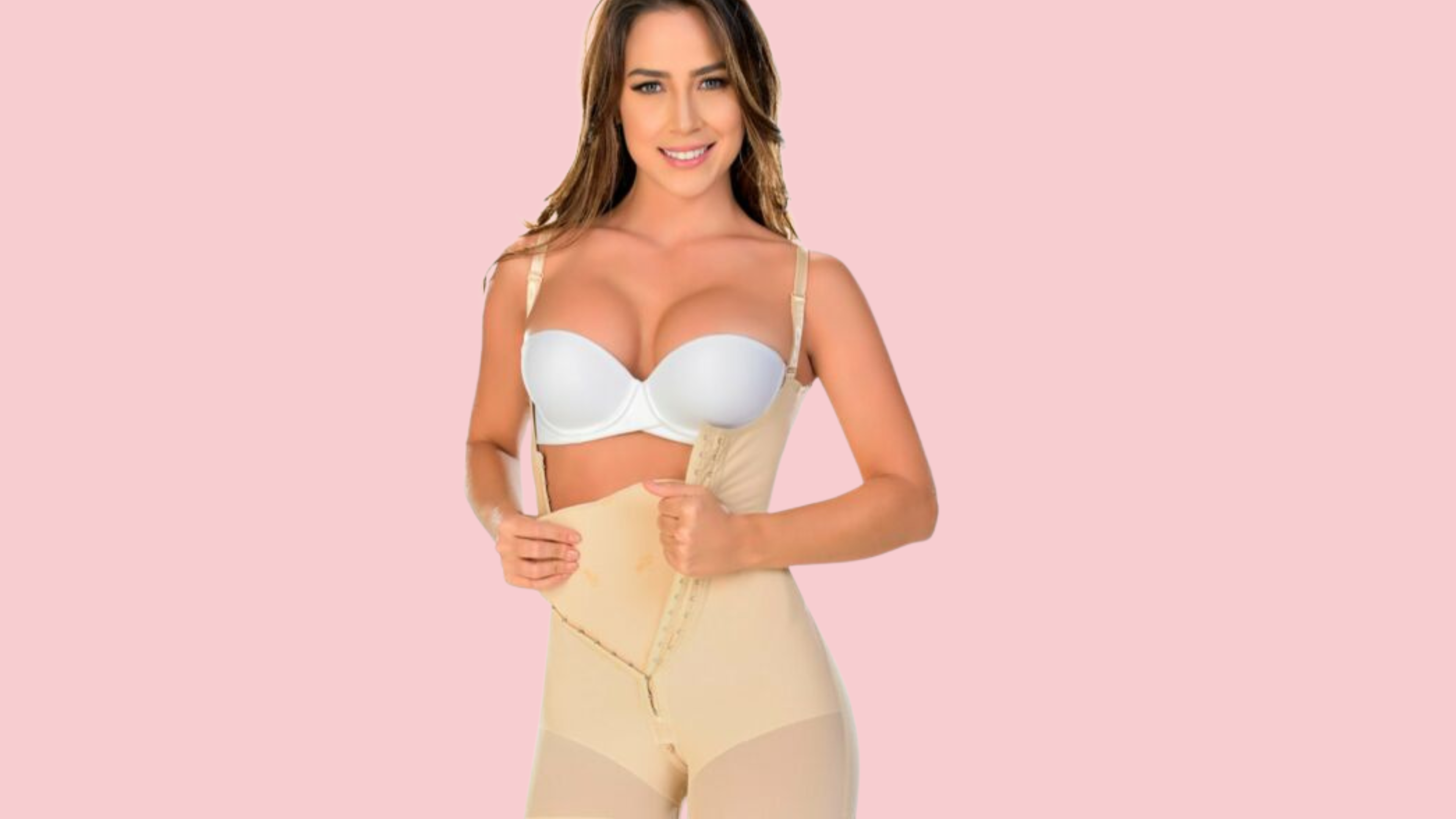 Colombian Fajas Ann Slim Postpartum Lipo Body Shaper Thick Straps Short  W/Zipper