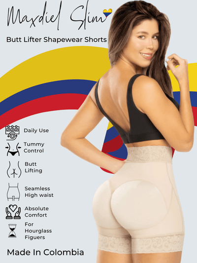 Invisible High-waisted butt lifter shaper short Red 1994