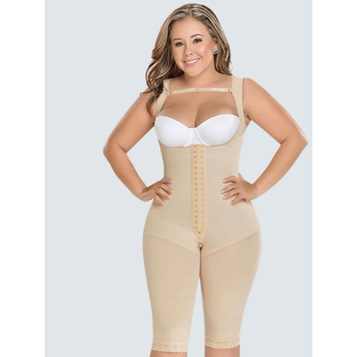 Knee-Length Shapewear with coverage back F0075 Fajas M&D