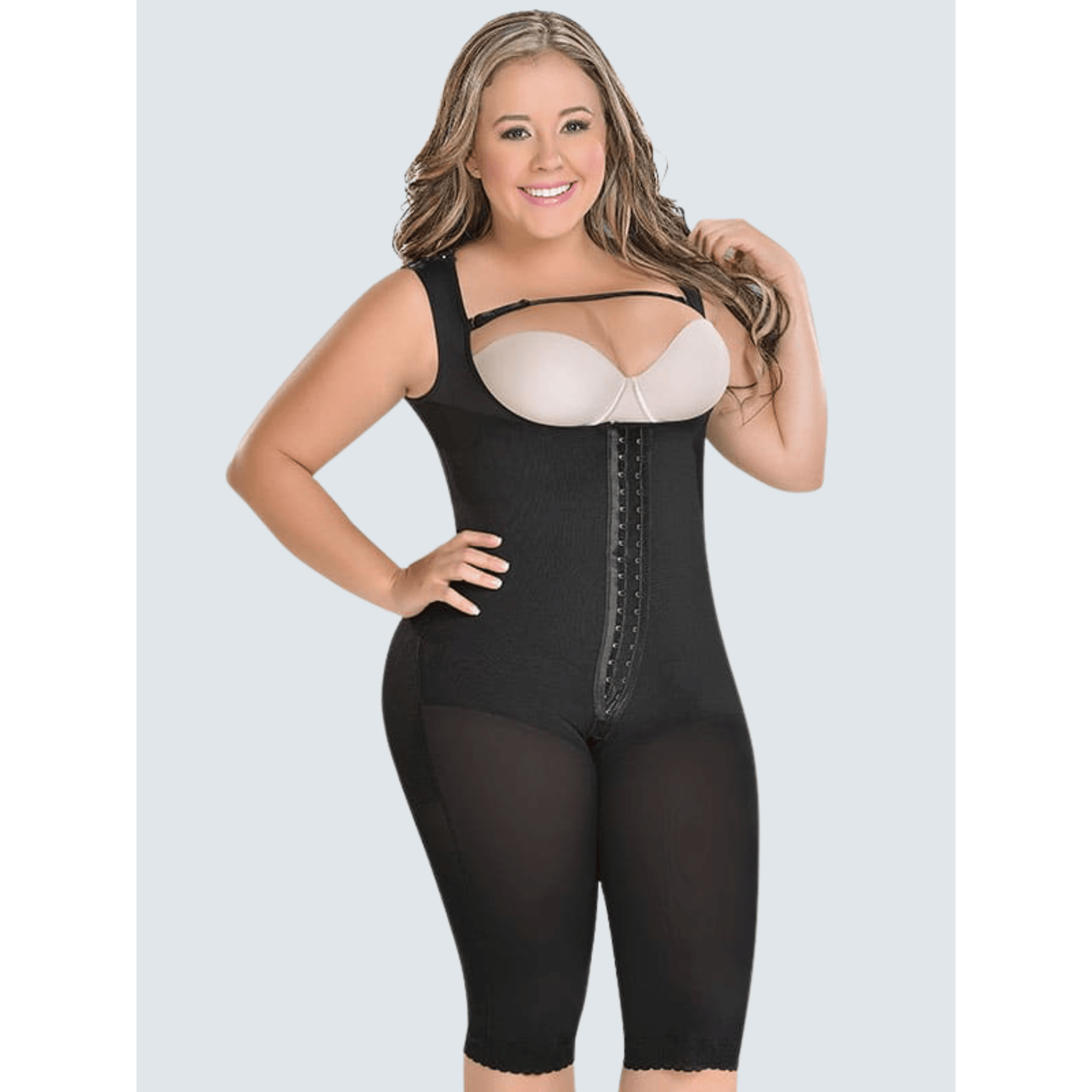 Knee-Length Shapewear with coverage back F0075 Fajas M&D